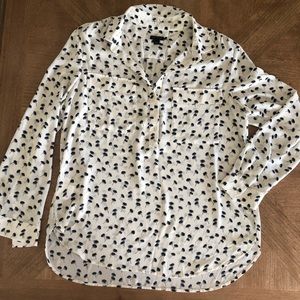 Ann Taylor tropical palm tree blouse, size large